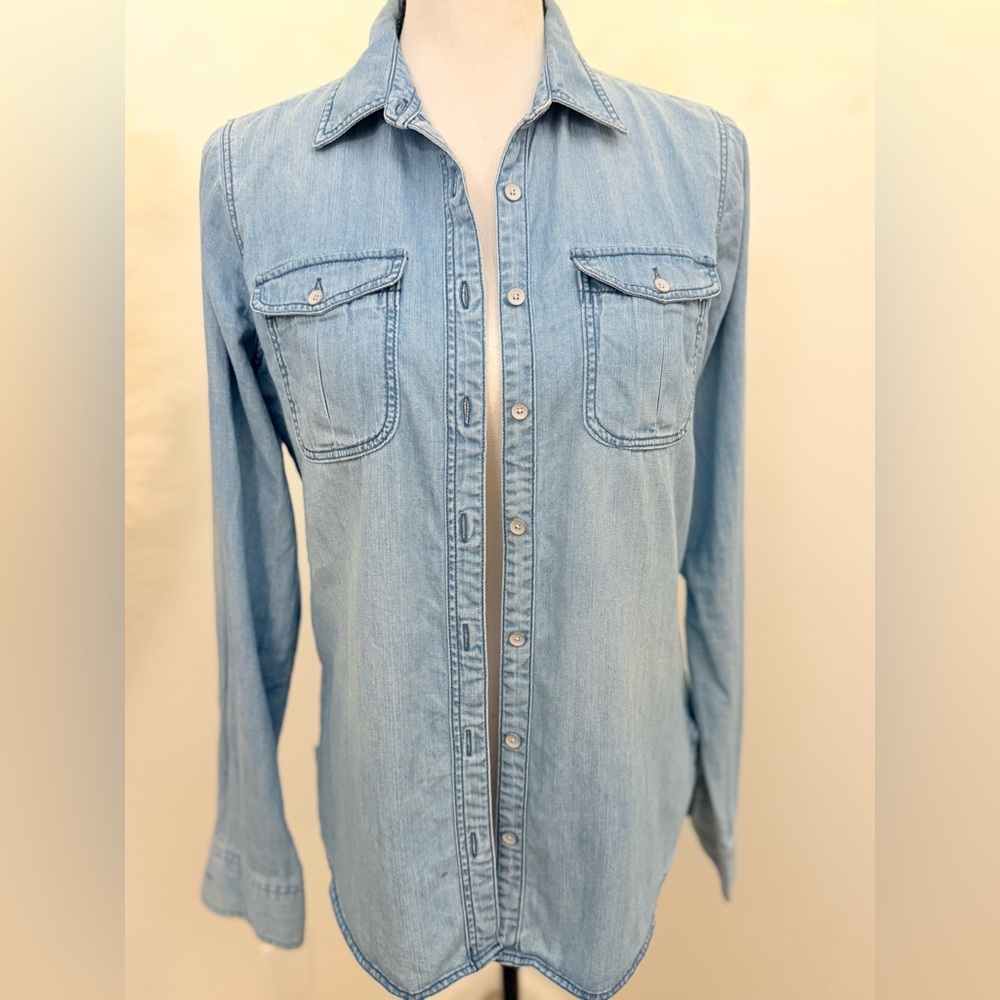 Classic Light Blue Chambray Button Down Shirt - image 3